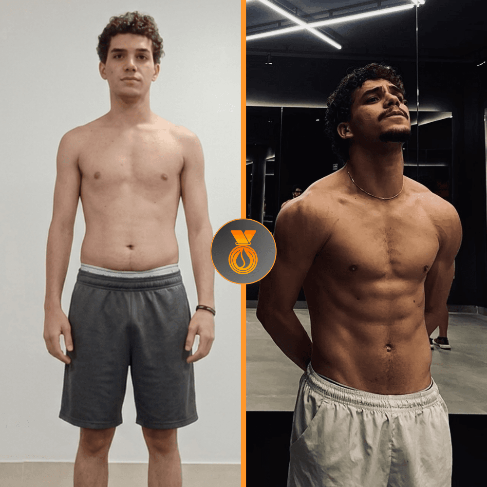 Aluno do desafio antes e depois