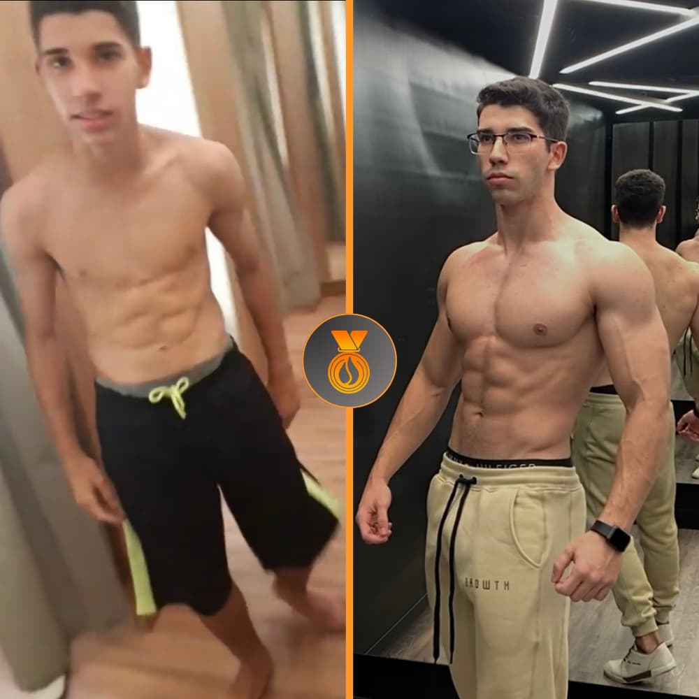 Aluno do desafio antes e depois