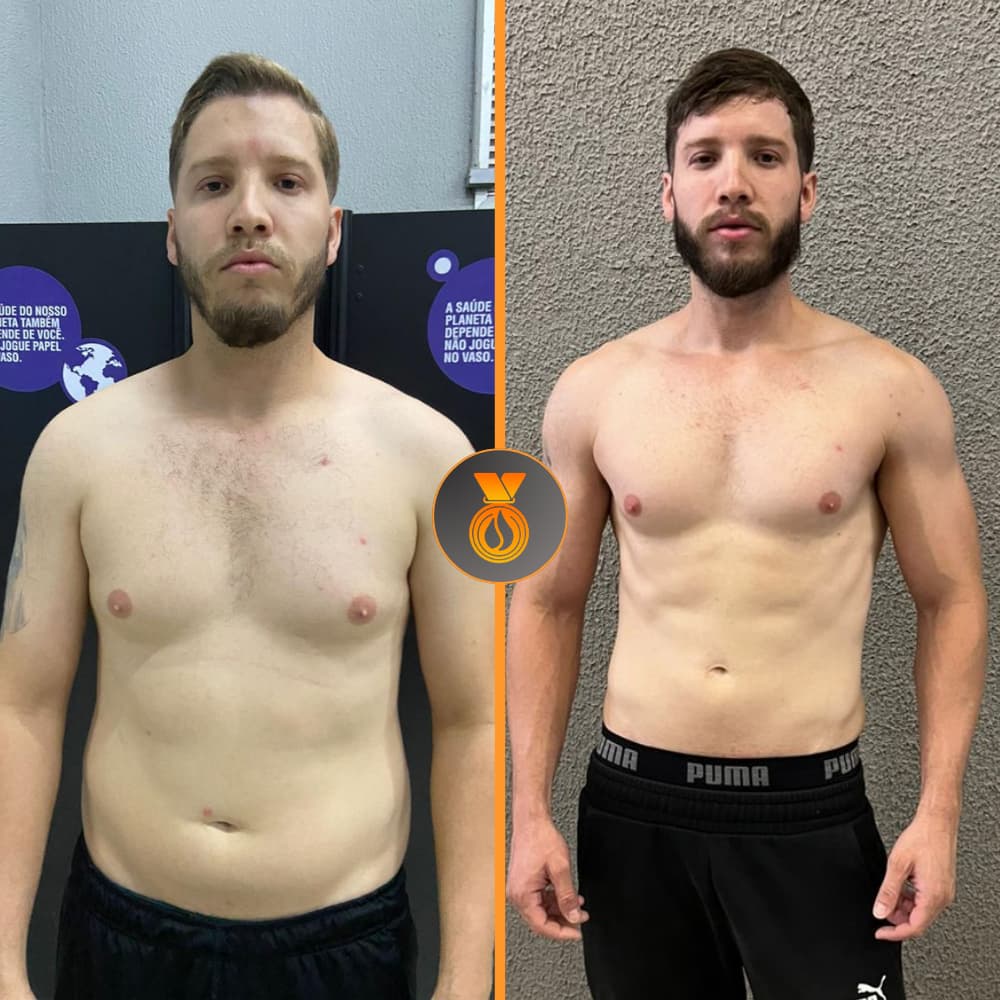 Aluno do desafio antes e depois