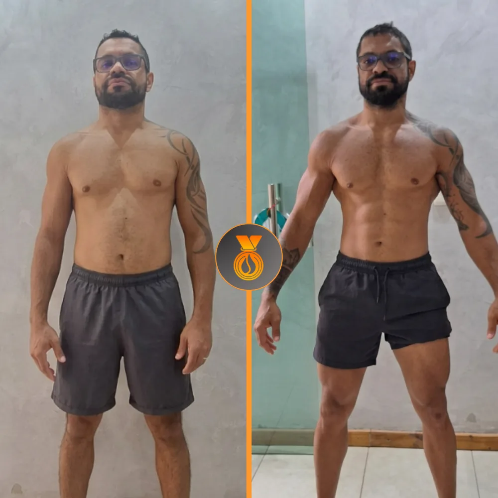 Aluno do desafio antes e depois