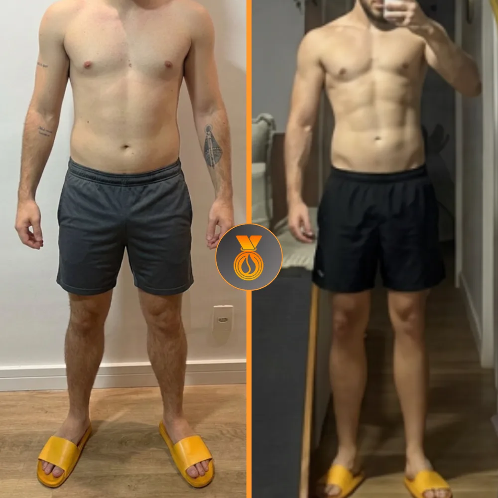 Aluno do desafio antes e depois